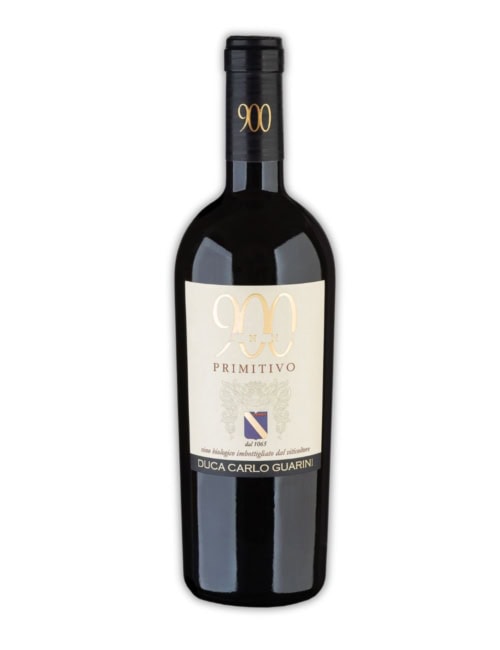 bottiglia di vino 900 Primitivo rosso IGT Salento 2017