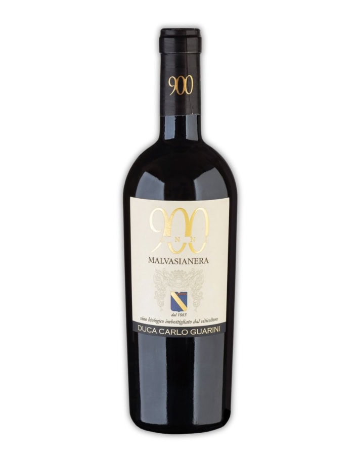 bottiglia di vino 900 Malvasia nera IGT Salento 2016 biologico