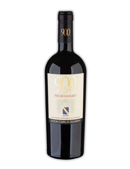 bottiglia di vino 900 Negroamaro IGT Salento 2016 biologico